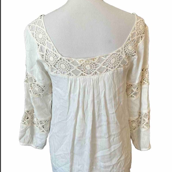 NWT Lovestitch Boho Square Neck Lace Trim Top Size Medium - Picture 3 of 7